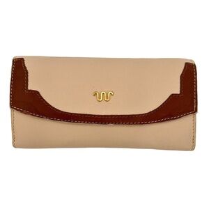 King Ranch Saddle Shop Continental Cream Leather Western Wallet NWT
